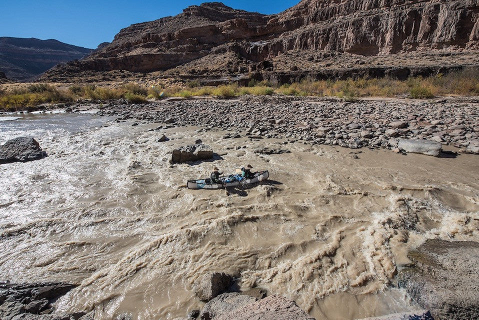 my canoe duo 2-person foldable canoe on san juan river in utah